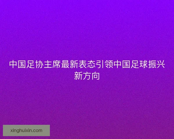 中国足协主席最新表态引领中国足球振兴新方向