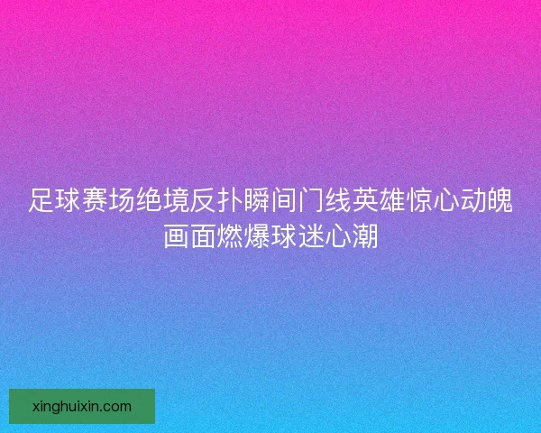 足球赛场绝境反扑瞬间门线英雄惊心动魄画面燃爆球迷心潮